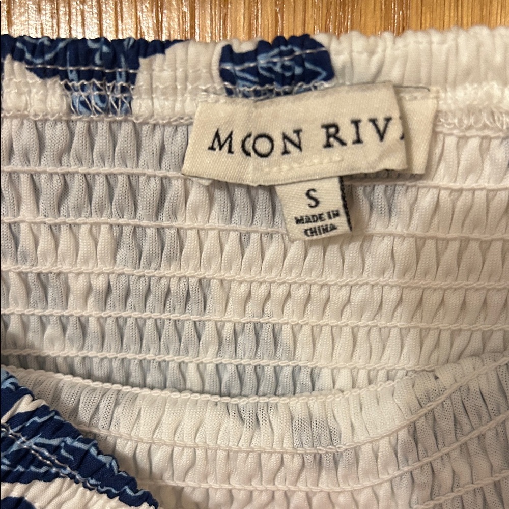 Moon River: Blue Floral Maxi Skirt 💯 cotton. Small. Anthropologie brand. - Picture 4 of 7
